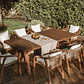 Mesa de jardín rectangular 200-260-320x100 cm extensible en madera de acacia Lumora - Miniatura 14