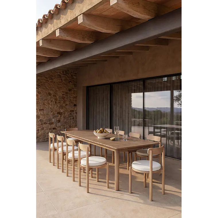 Mesa de jardín rectangular 250-310x105 cm extensible en madera de acacia Cereva 1