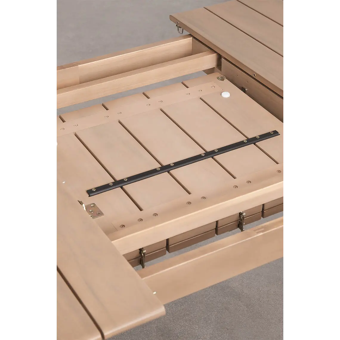 Mesa de jardín rectangular 250-310x105 cm extensible en madera de acacia Cereva 9
