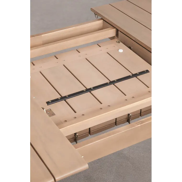 Mesa de jardín rectangular 250-310x105 cm extensible en madera de acacia Cereva 9