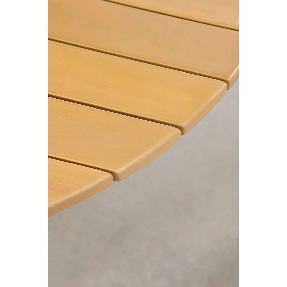 Mesa de jardín redonda en madera de eucalipto y aluminio Dora 4