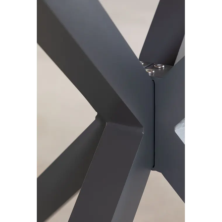 Mesa de jardín redonda en madera de eucalipto y aluminio Dora 5