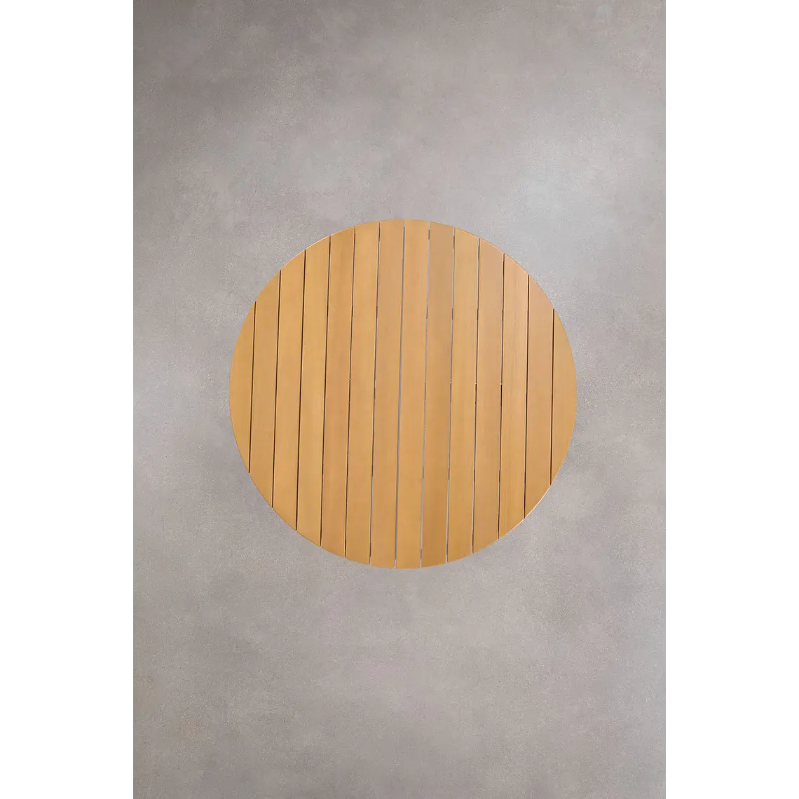 Mesa de jardín redonda en madera de eucalipto y aluminio Dora 7