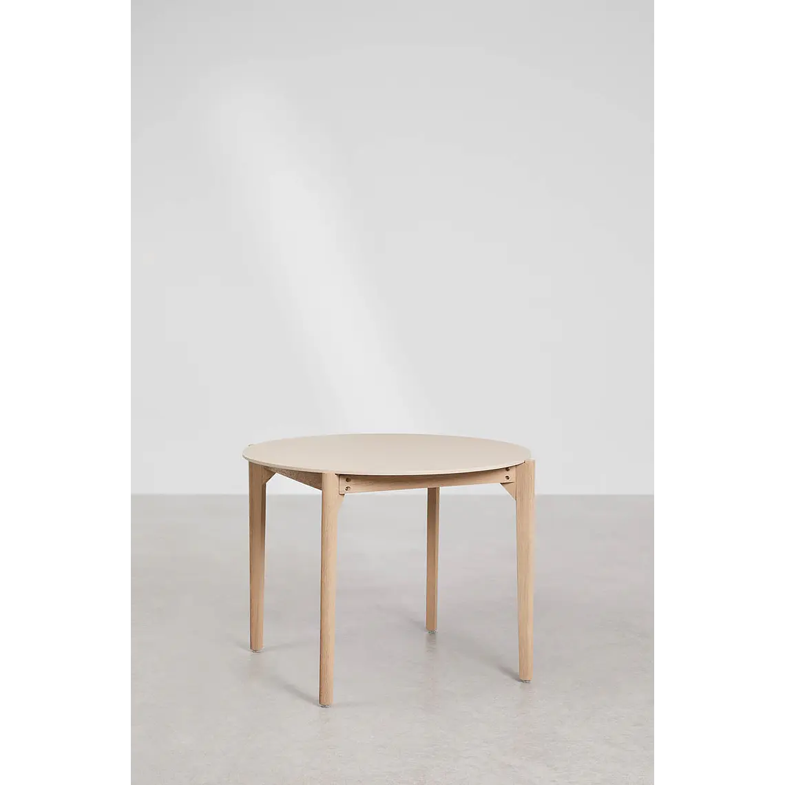 Mesa de jardín redonda Ø100 cm en cemento y madera de acacia Lumia 3