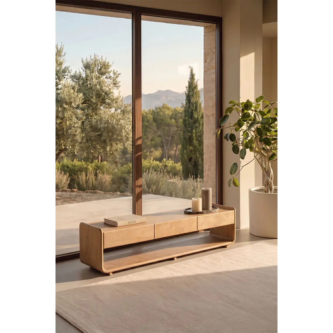 Lualis · Mueble de TV en acabado madera 1