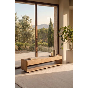 Lualis · Mueble de TV en acabado madera