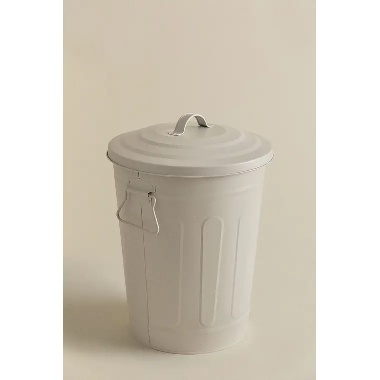Papelera con tapa en acero galvanizado 4