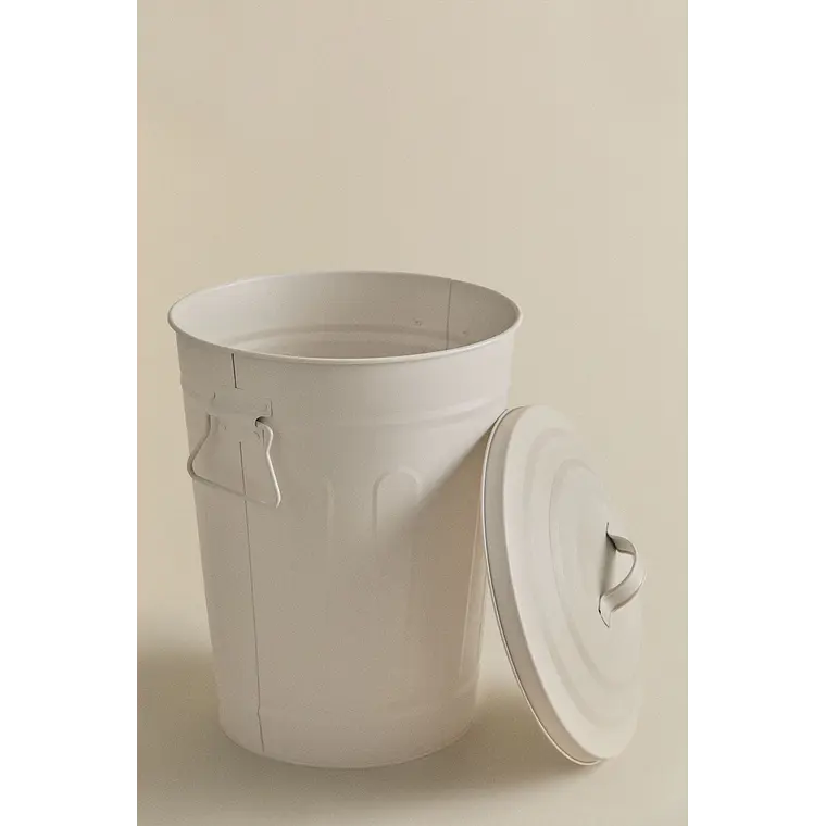 Papelera con tapa en acero galvanizado 5