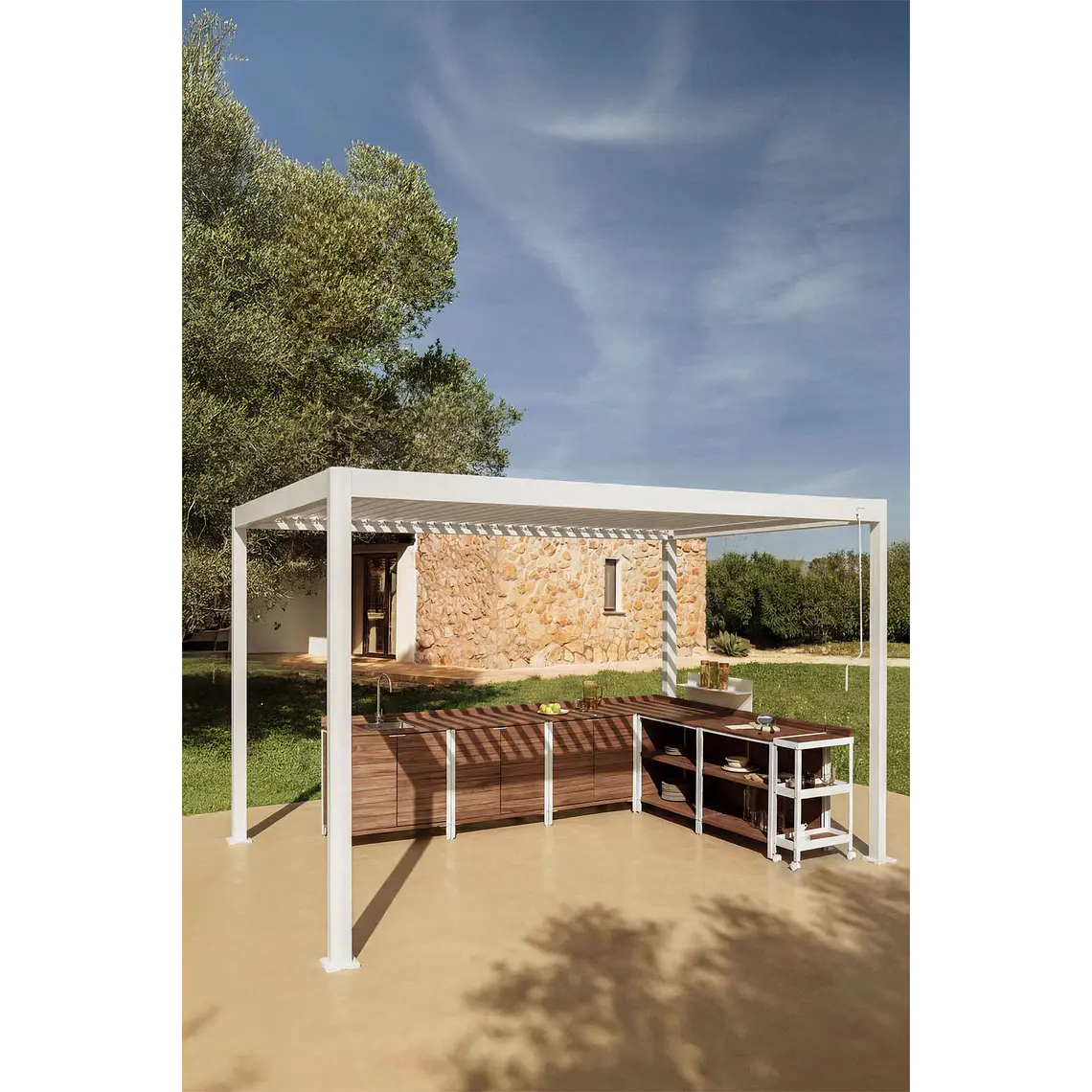 Pérgola bioclimática de aluminio con lamas Kelina 18