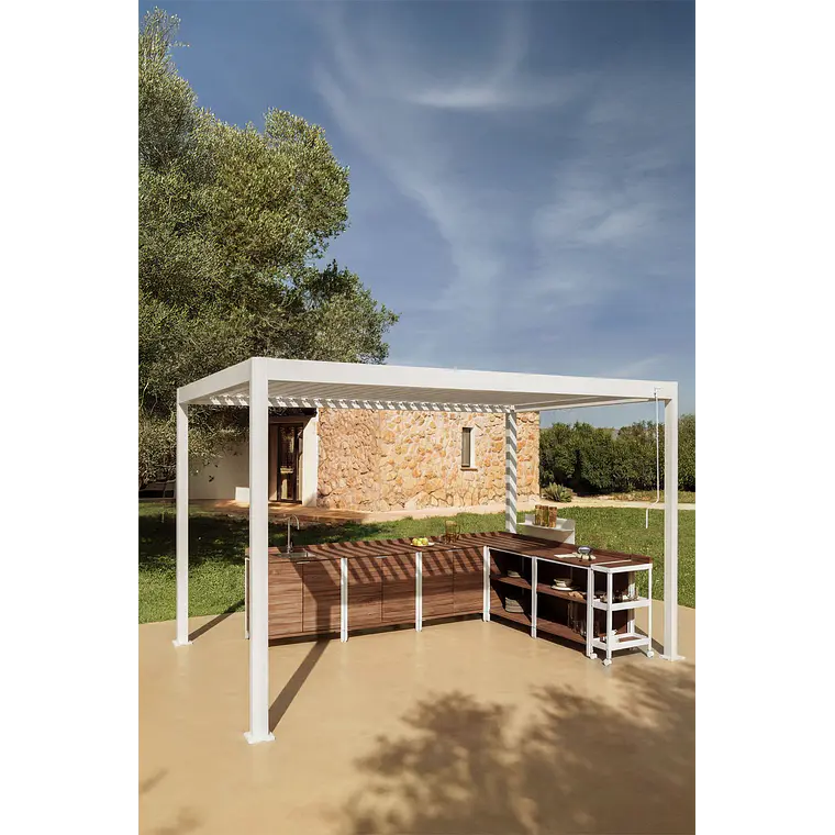 Pérgola bioclimática de aluminio con lamas Kelina 18