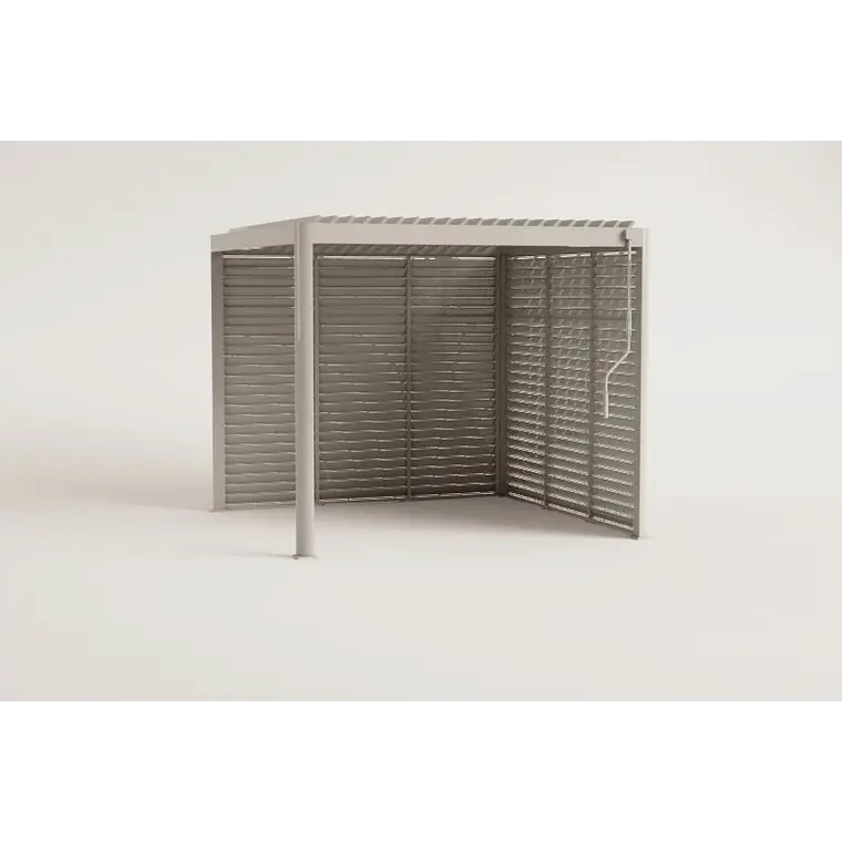 Pérgola bioclimática de aluminio con lamas y paneles laterales Liorina 9