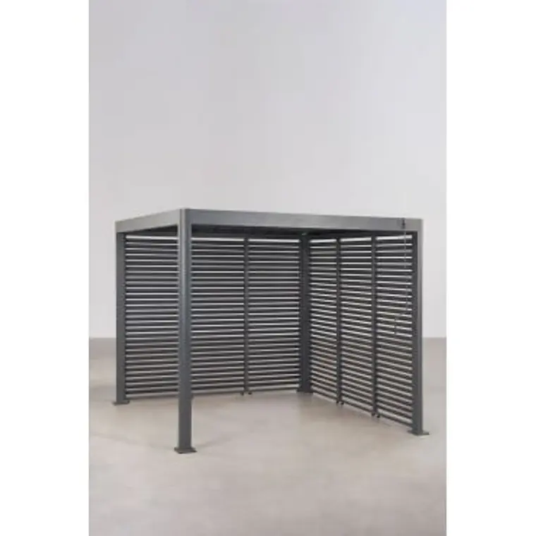 Pérgola bioclimática de aluminio con lamas y paneles laterales Liorina 11