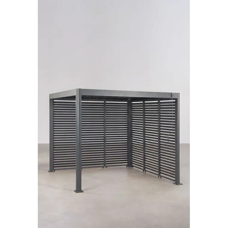 Pérgola bioclimática de aluminio con lamas y paneles laterales Liorina 12