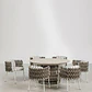 Set de mesa redonda Ø140 cm en cerámica y 6 sillas de jardín con reposabrazos en aluminio y cuerda trenzada Dunora - Miniatura 4
