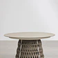 Set de mesa redonda Ø140 cm en cerámica y 6 sillas de jardín con reposabrazos en aluminio y cuerda trenzada Dunora - Miniatura 5