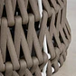 Set de mesa redonda Ø140 cm en cerámica y 6 sillas de jardín con reposabrazos en aluminio y cuerda trenzada Dunora - Miniatura 7