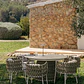 Set de mesa redonda Ø140 cm en cerámica y 6 sillas de jardín con reposabrazos en aluminio y cuerda trenzada Dunora - Miniatura 14