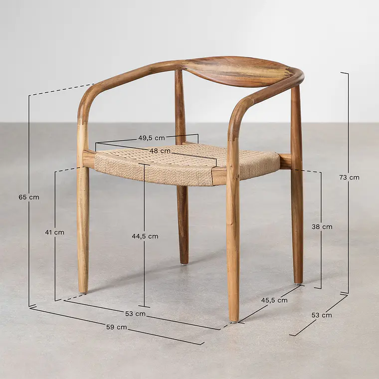 Silla de comedor Aelia en madera de acacia 10