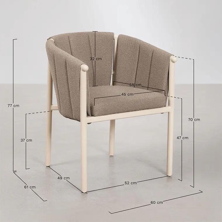 Silla de comedor Alvis en bouclé 8