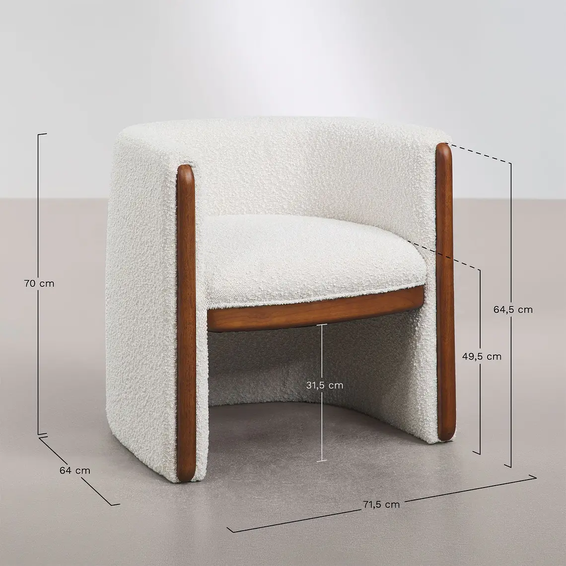 Silla de comedor Daeor en bouclé 11
