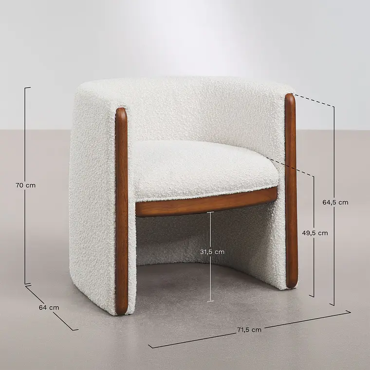 Silla de comedor Daeor en bouclé 11