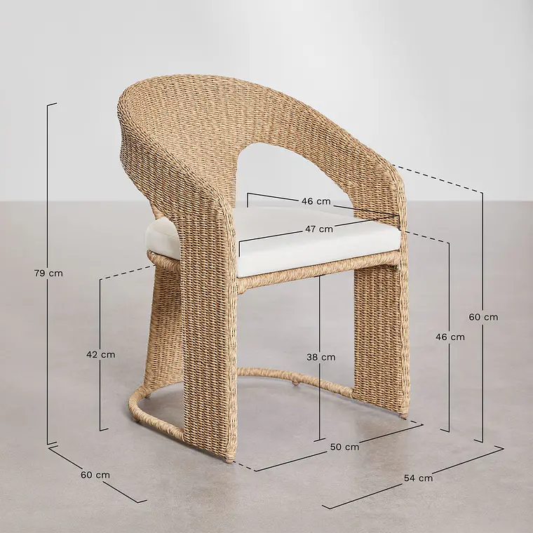 Silla de comedor Elaen en ratán 9