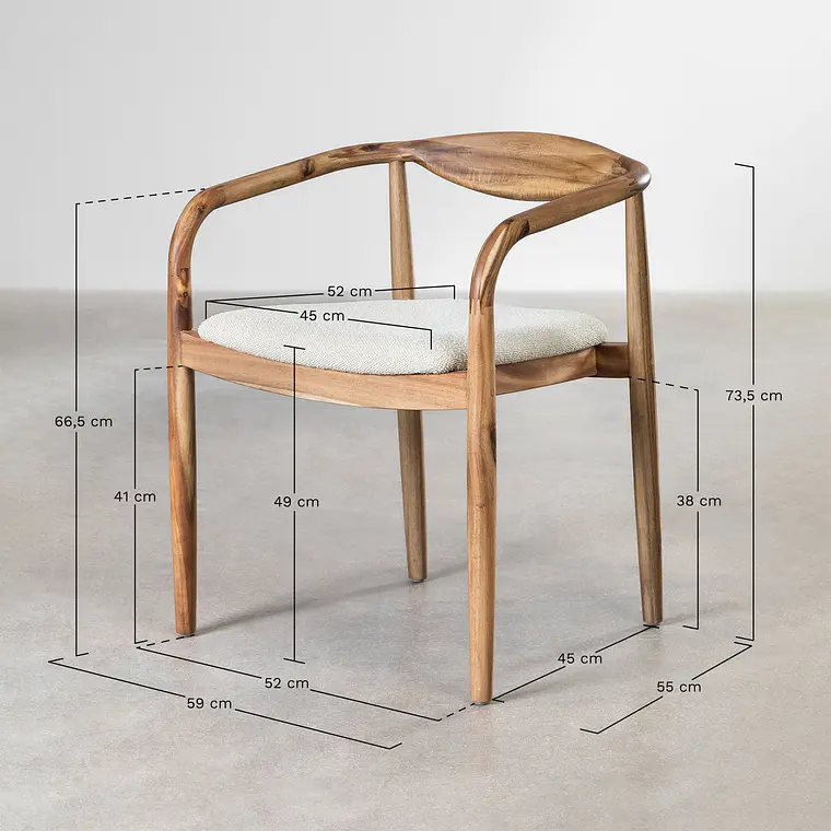 Silla de comedor Elaeri en madera de acacia 10