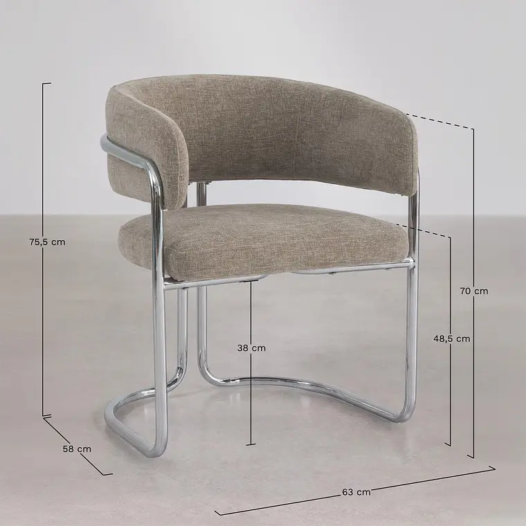 Silla de comedor Evoena en hierro 10