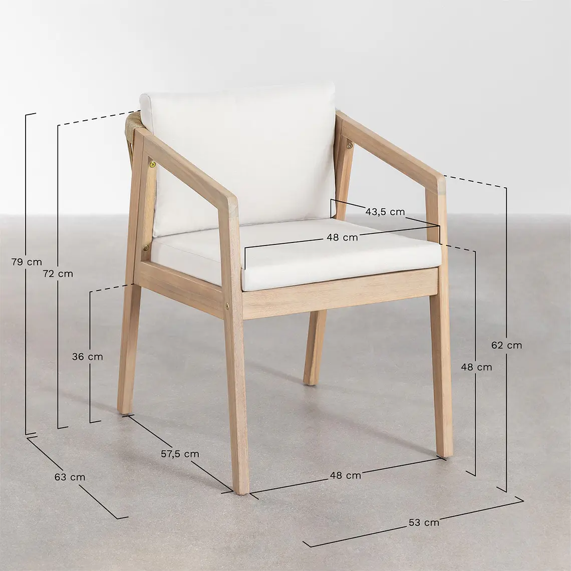 Silla de comedor Gaelira en madera de acacia 10