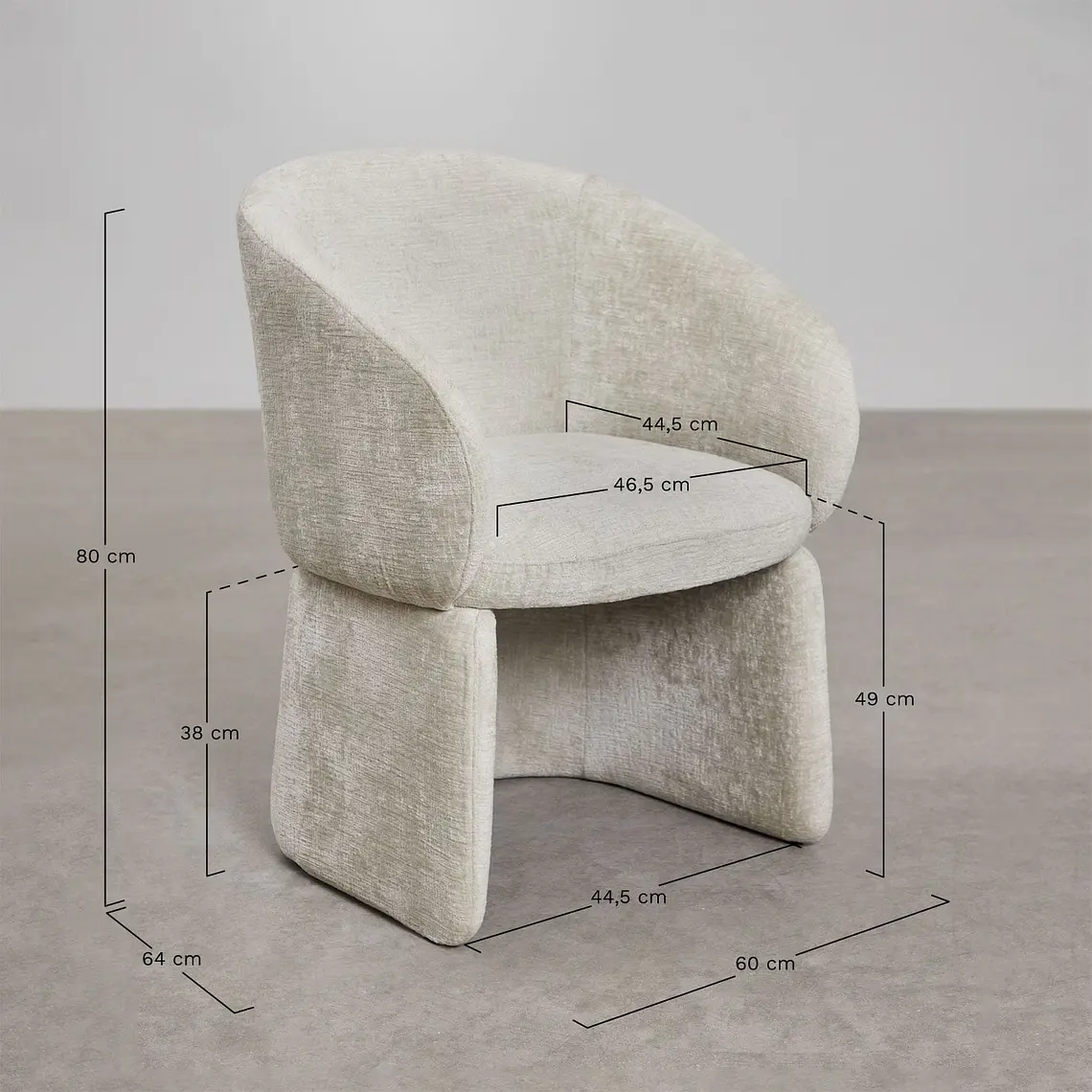 Silla de comedor Jaelien en chenilla 10