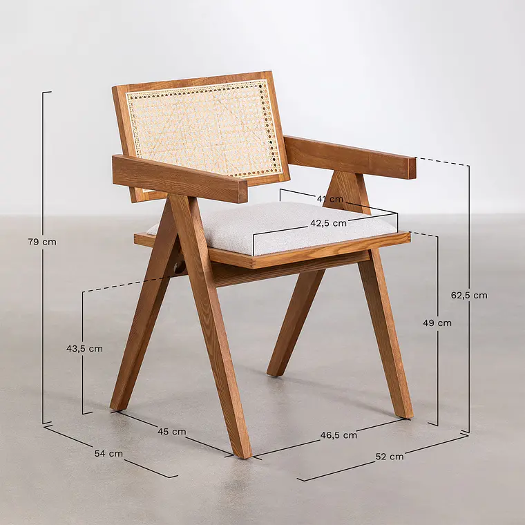Silla de comedor Kaelela en madera 11