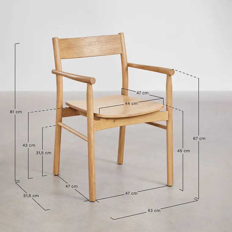 Silla de comedor Nivela en madera de roble 10