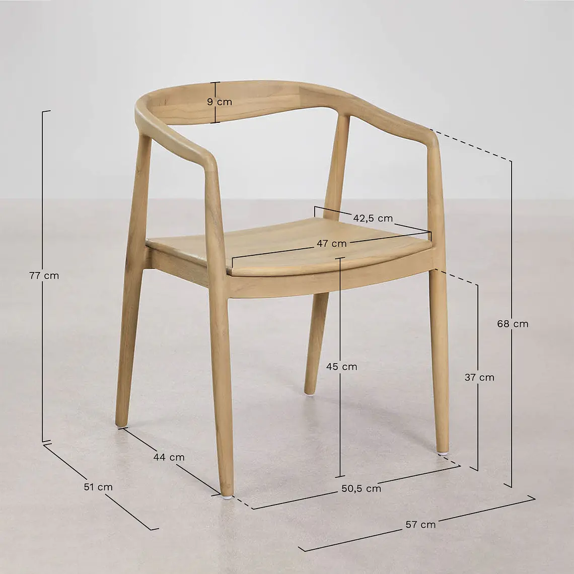 Silla de comedor Orelora en madera de teca 8
