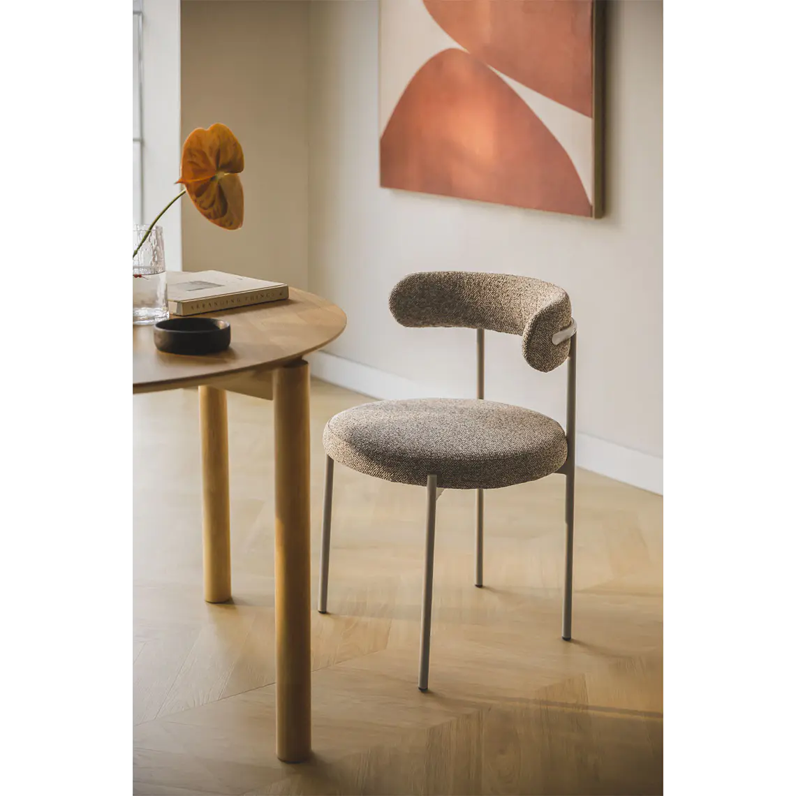 Silla de comedor Vaelen en bouclé 1