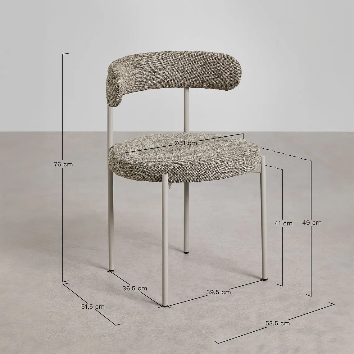 Silla de comedor Vaelen en bouclé 10