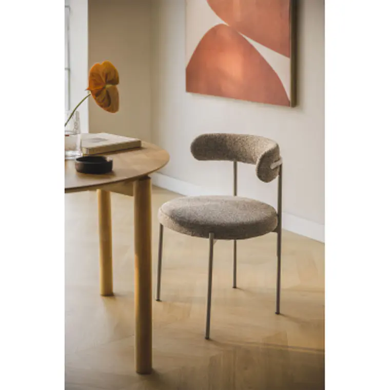 Silla de comedor Vaelen en bouclé 12