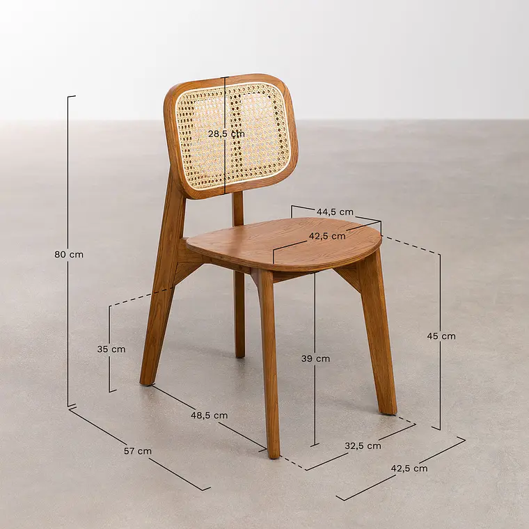 Silla de comedor Vaeleri en madera 9