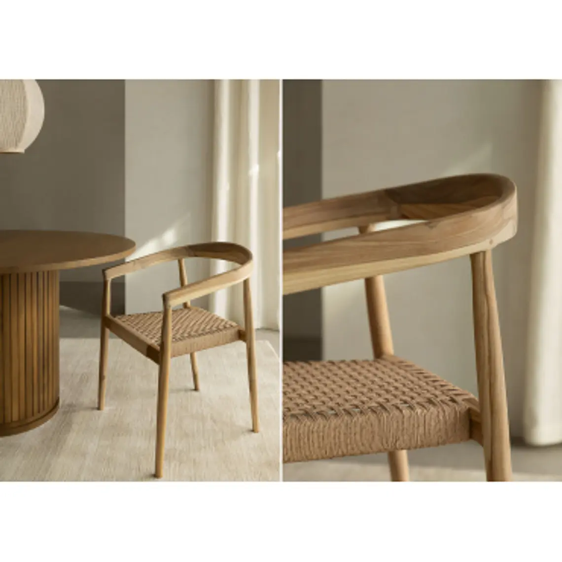 Silla de comedor Wenara en madera de teca 13