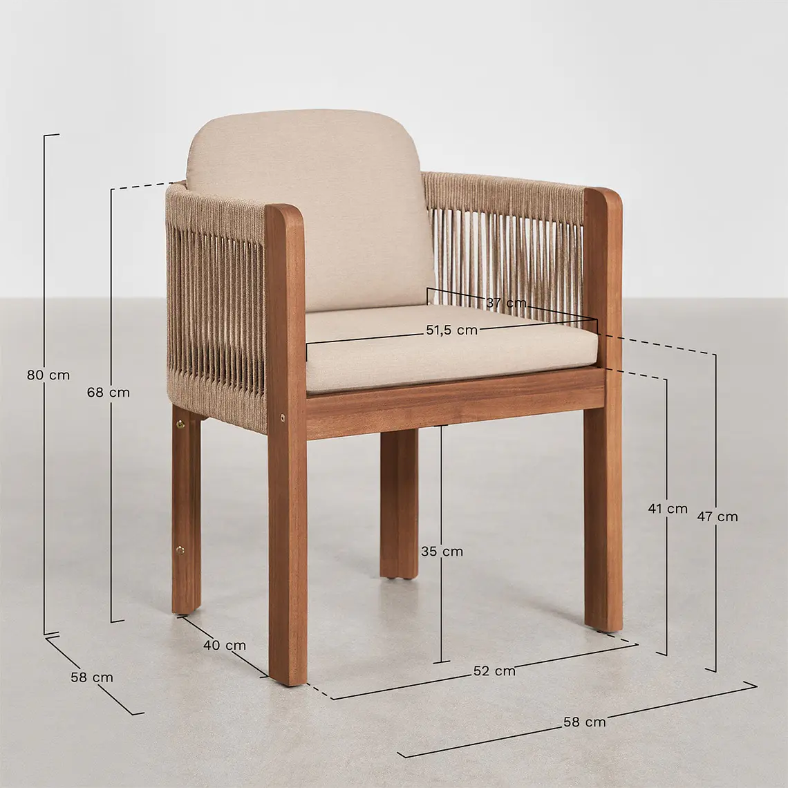 Silla de comedor Xaeora en madera de acacia 10