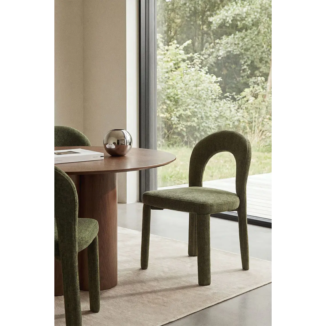 Silla de comedor Xaeune en chenilla 2