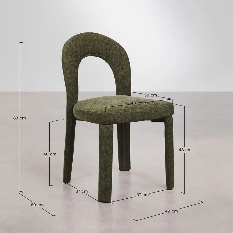 Silla de comedor Xaeune en chenilla 11