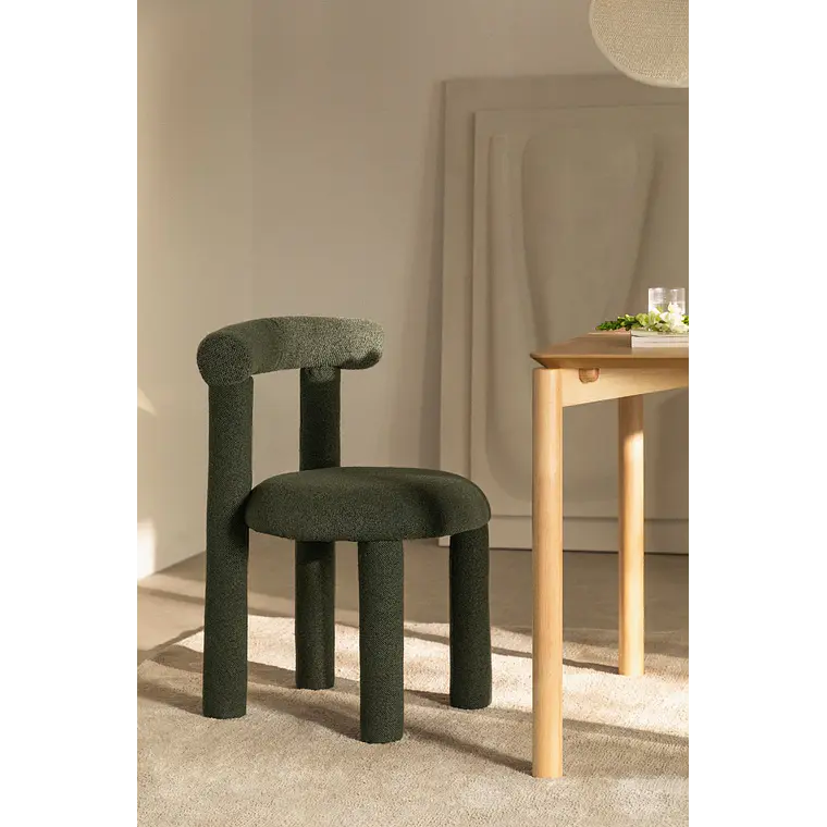 Silla de comedor Ylenira en bouclé 2