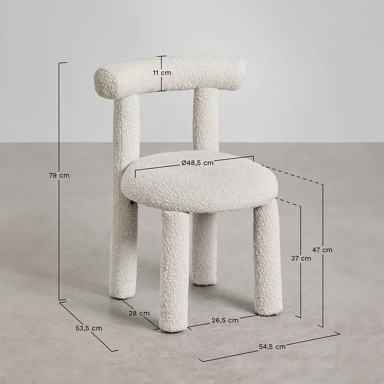 Silla de comedor Ylenira en bouclé 10