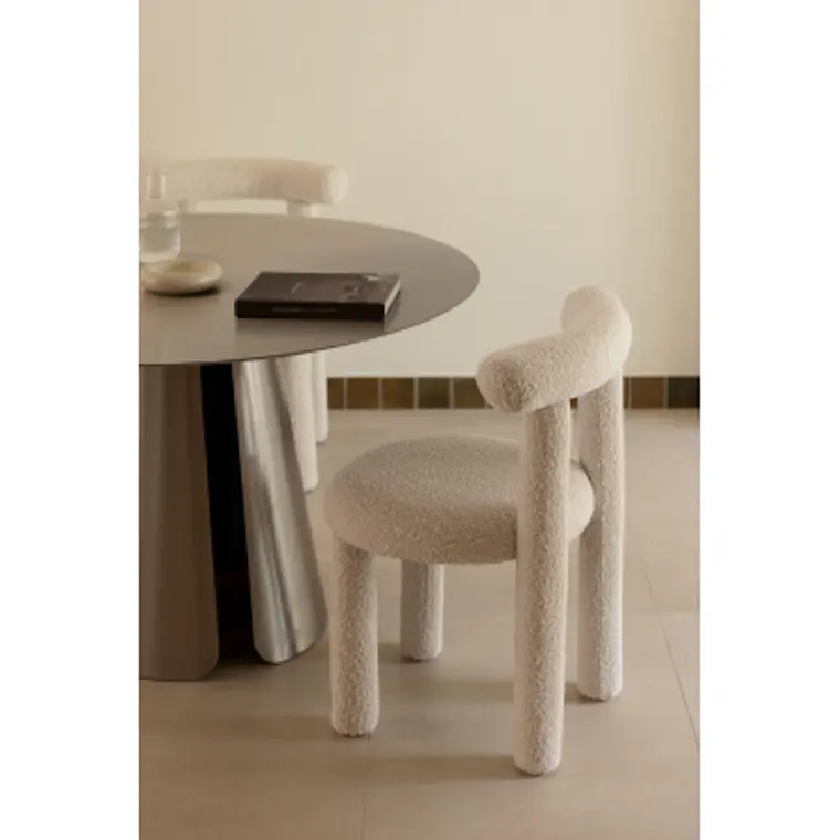 Silla de comedor Ylenira en bouclé 12
