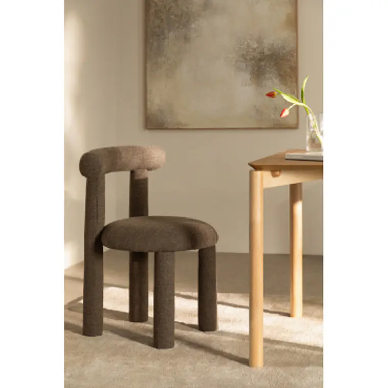 Silla de comedor Ylenira en bouclé 14