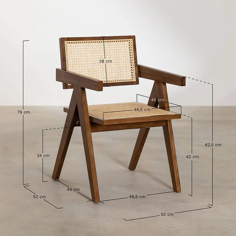 Silla de comedor Zaelia en ratán 11