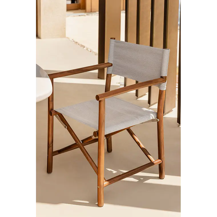 Silla de director plegable de jardín en madera de acacia Morena 12