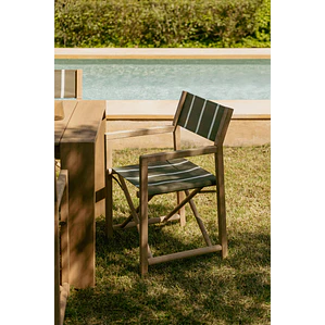 Silla de director plegable de jardín en madera de acacia Navora