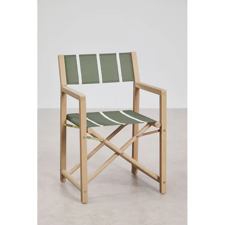 Silla de director plegable de jardín en madera de acacia Navora 3