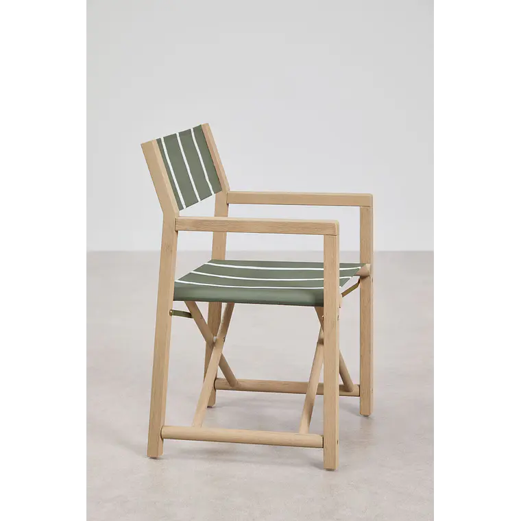 Silla de director plegable de jardín en madera de acacia Navora 4
